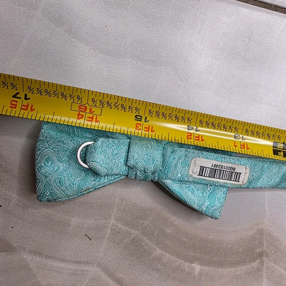 Mens‎ Aqua Blue Paisley Bow Tie Adjustable Pre-Tied Formal Wedding Turquoise D1